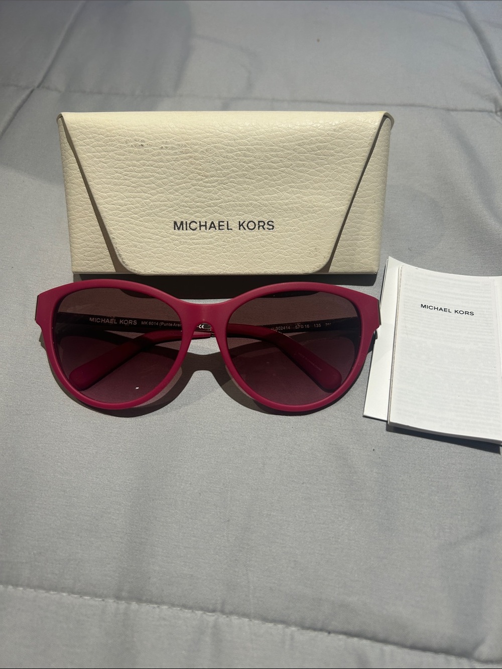Michael Kors Women's Fuchsia Round Sunglasses with Tinted Lenses - Picture 1 of 3